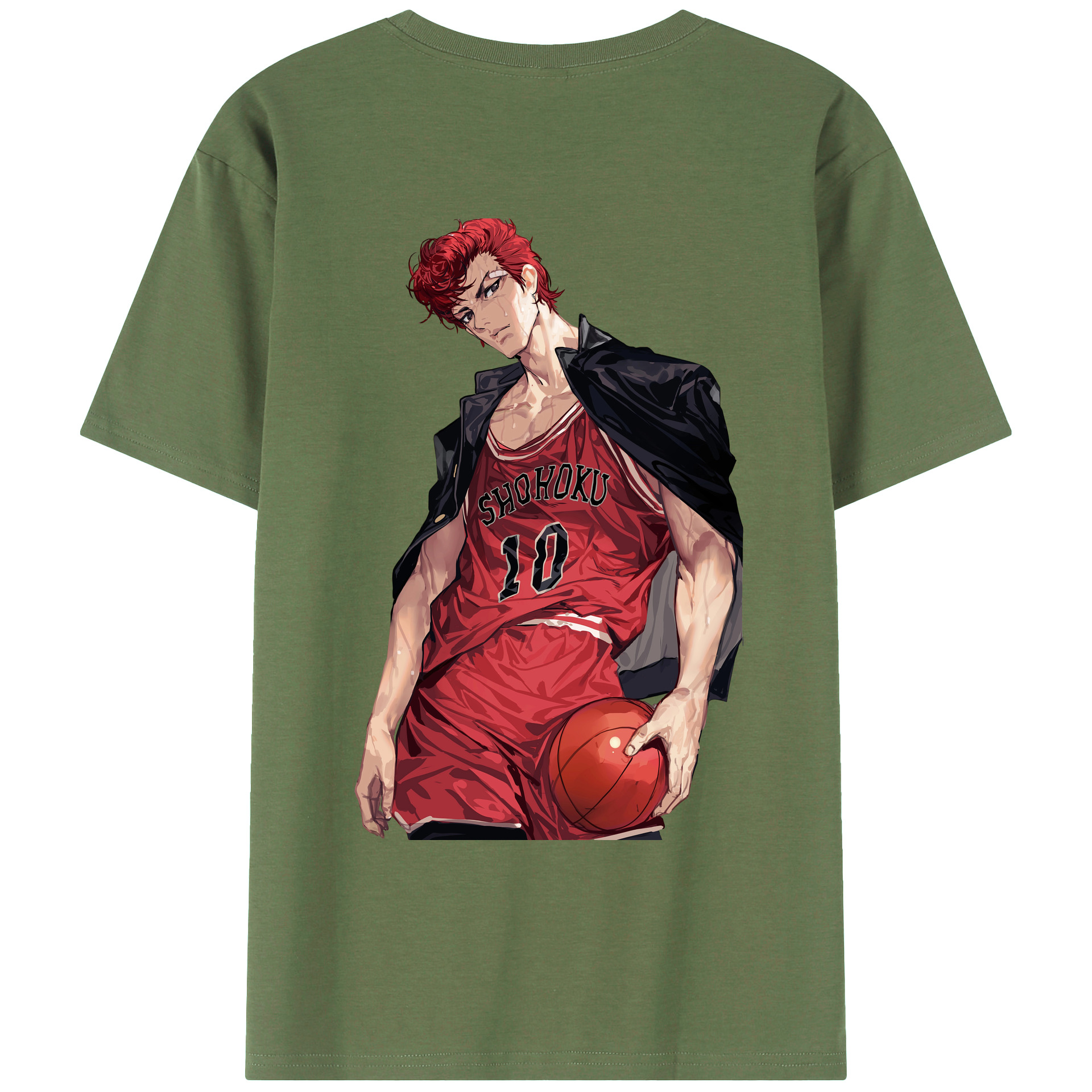 （画像用） SLAM DUNK／スラムダンク 綿100％ メンズ半袖Tシャツ（バックプリント） 通気性